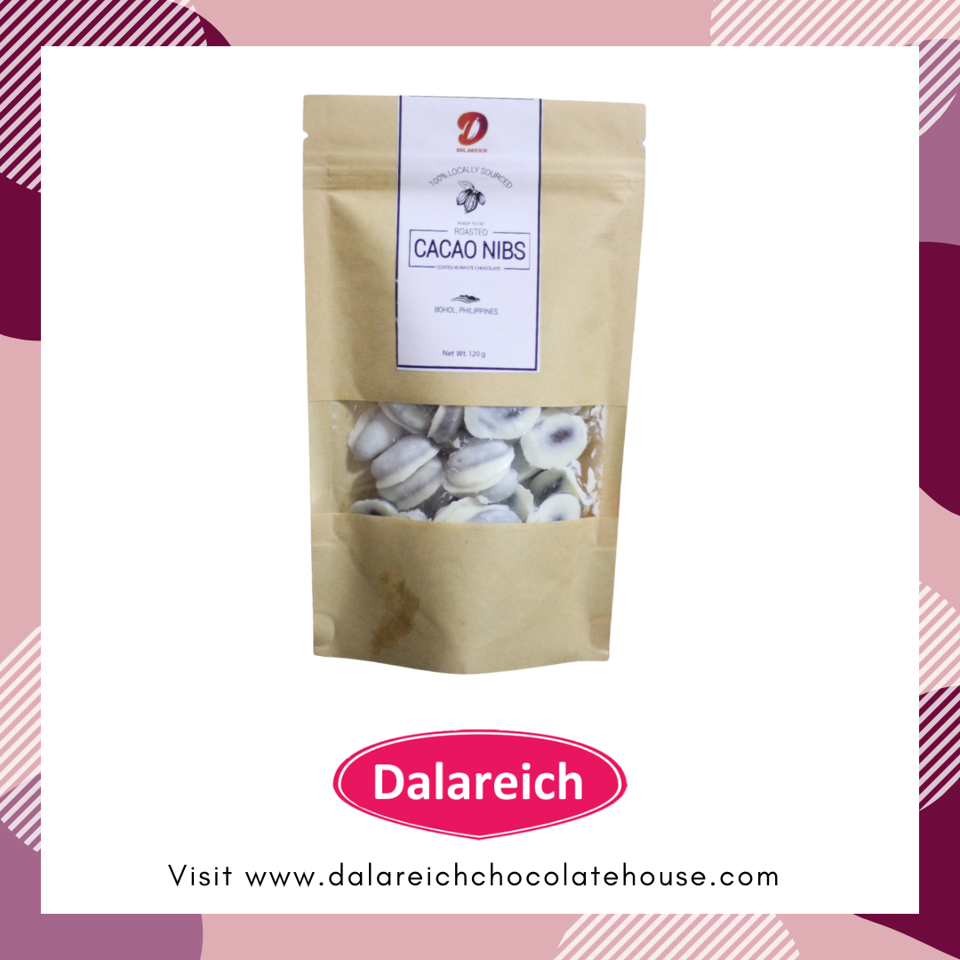 Cacao Nibs Coated with White Chocolate